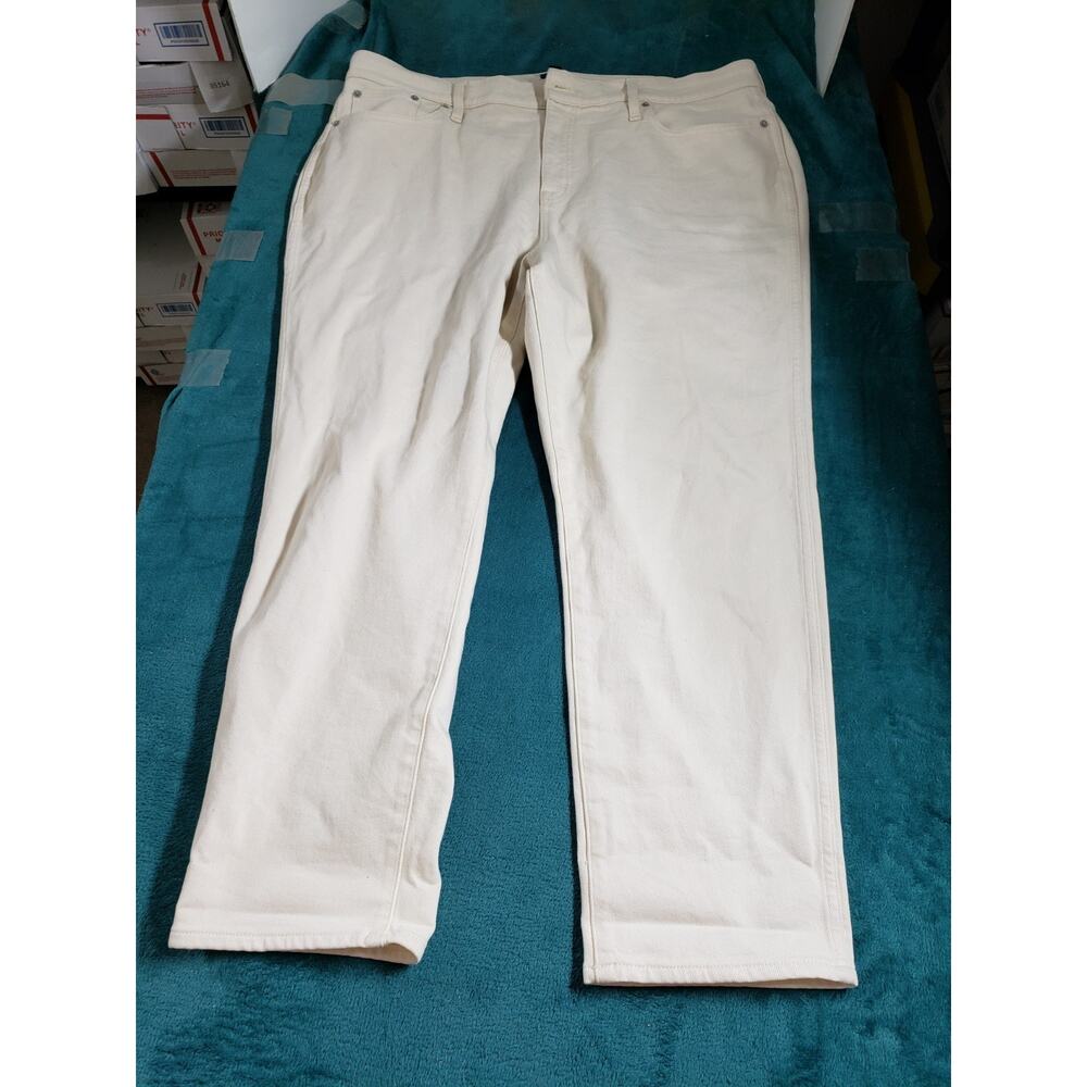 J Crew Jeans Size 35 Womens White Denim Pants Stretch Mid Rise Classic Vintage